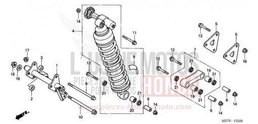 COUSSIN ARRIERE XL1000V2 de 2002